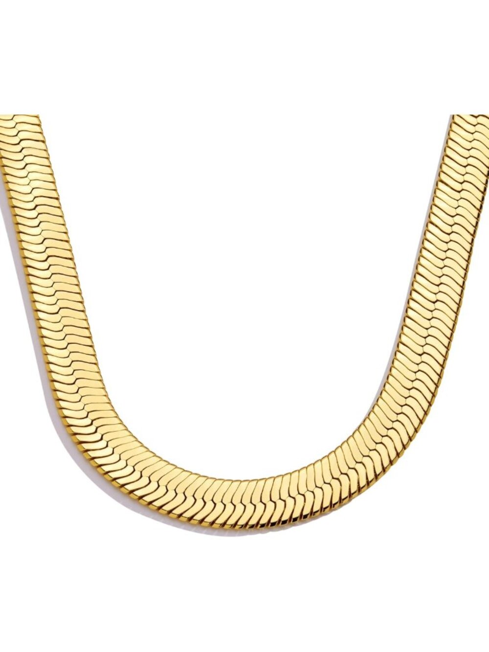 Dainty 14K Gold Silver Plated Herringbone Necklace, Trendy Layered Choker